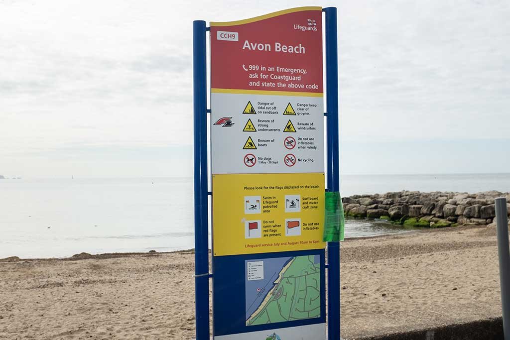 Beach information sign