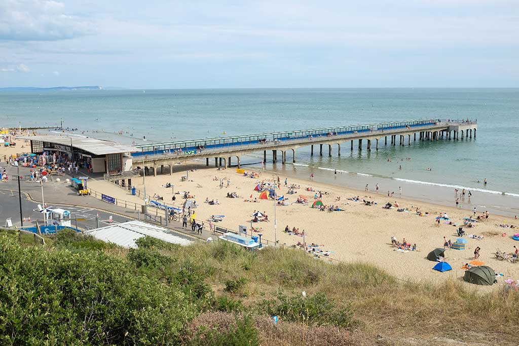 Boscombe Beach and Boscombe Pier