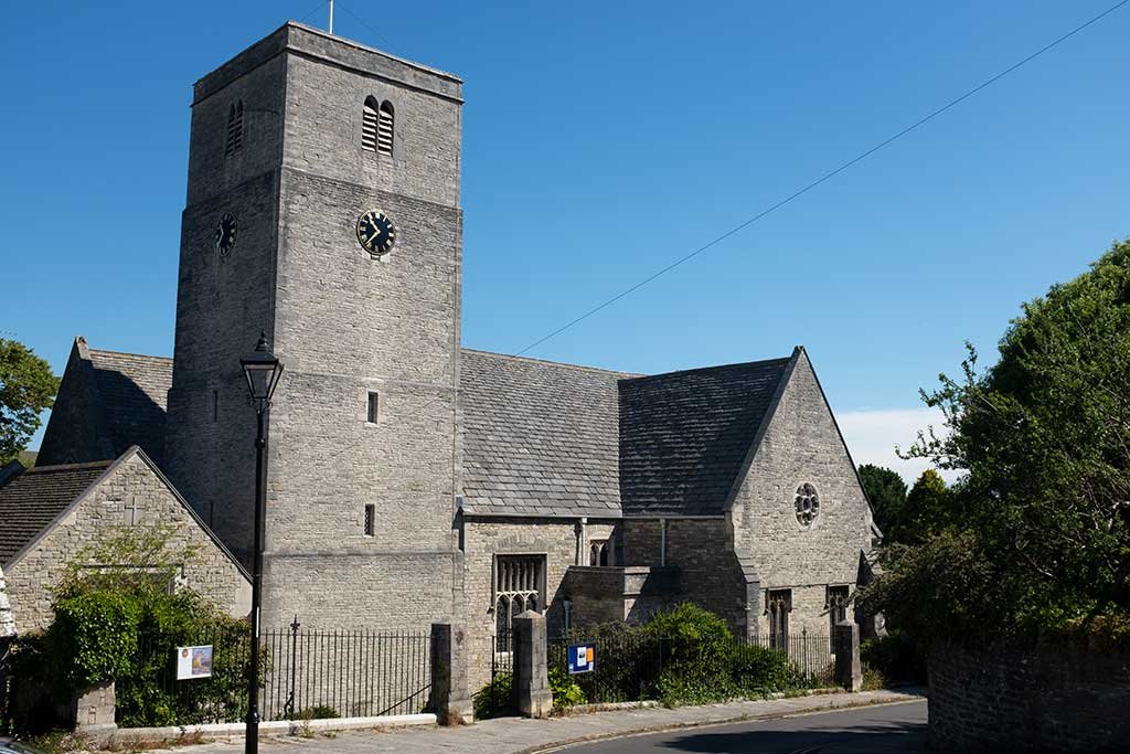 St Marys Church in Swanage located in Church Hill next to the Mill Pond