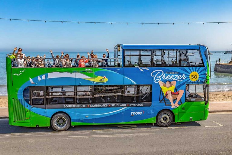 Purbeck breezer 50 open top bus from bournemouth to swanage