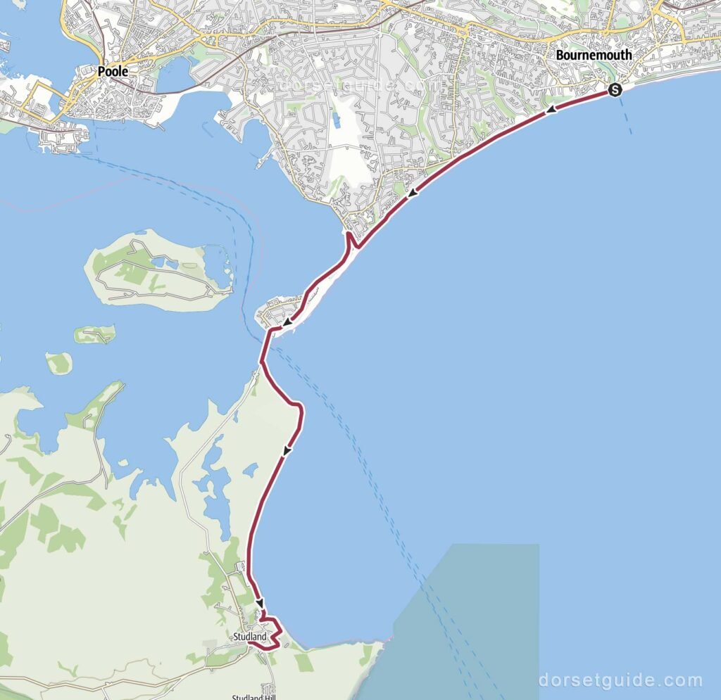 Bournemouth to Studland Village Walk Map
