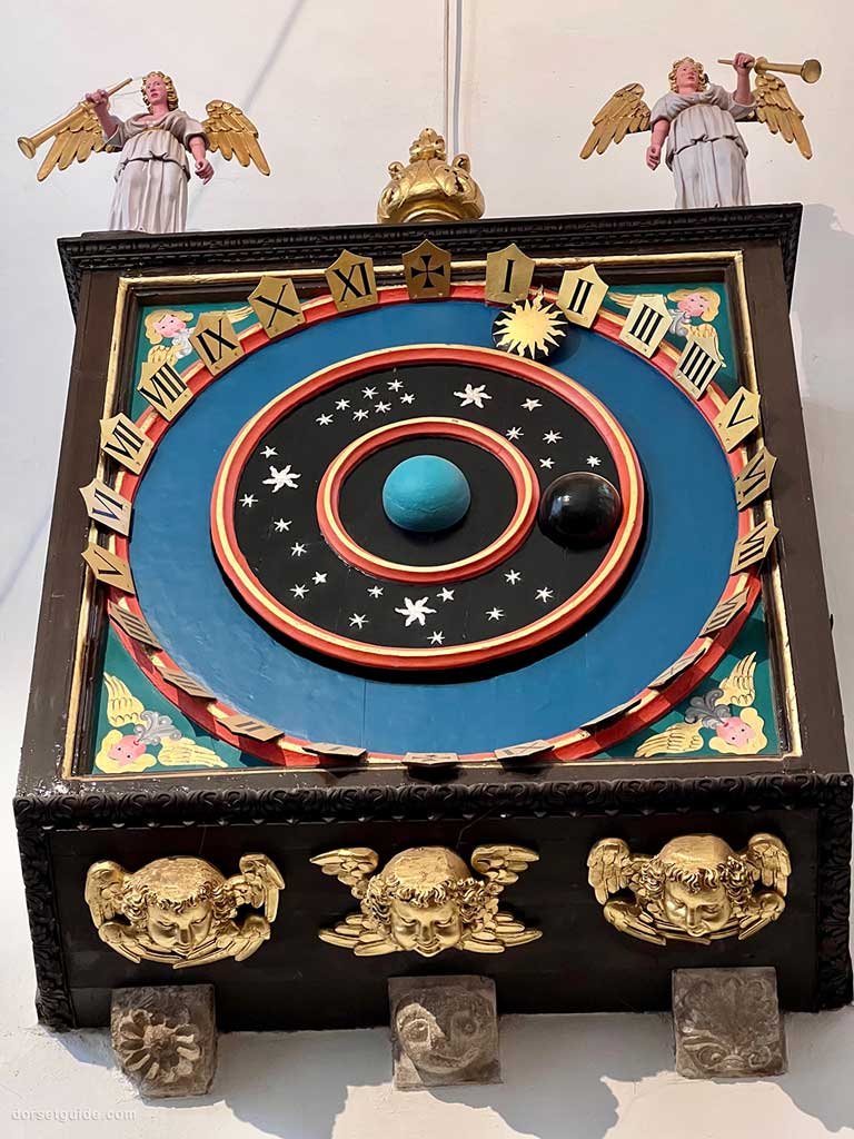 The Astronomical Clock at Wimborne Minster in Wimborne Dorset