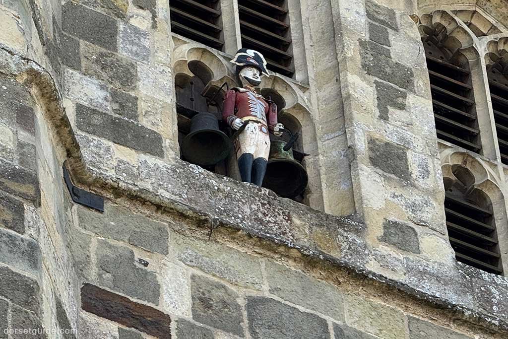 The Quarter Jack on the West Tower of Wimborne Minster Church, Dorset