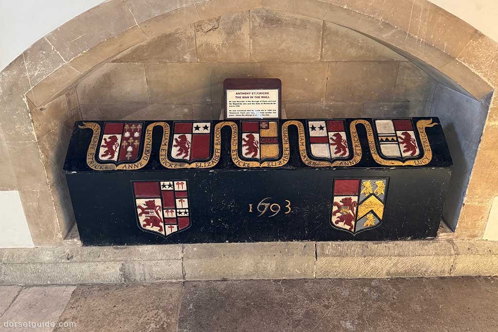 The Man in the Wall Coffin, Wimborne Minster Church, Dorset